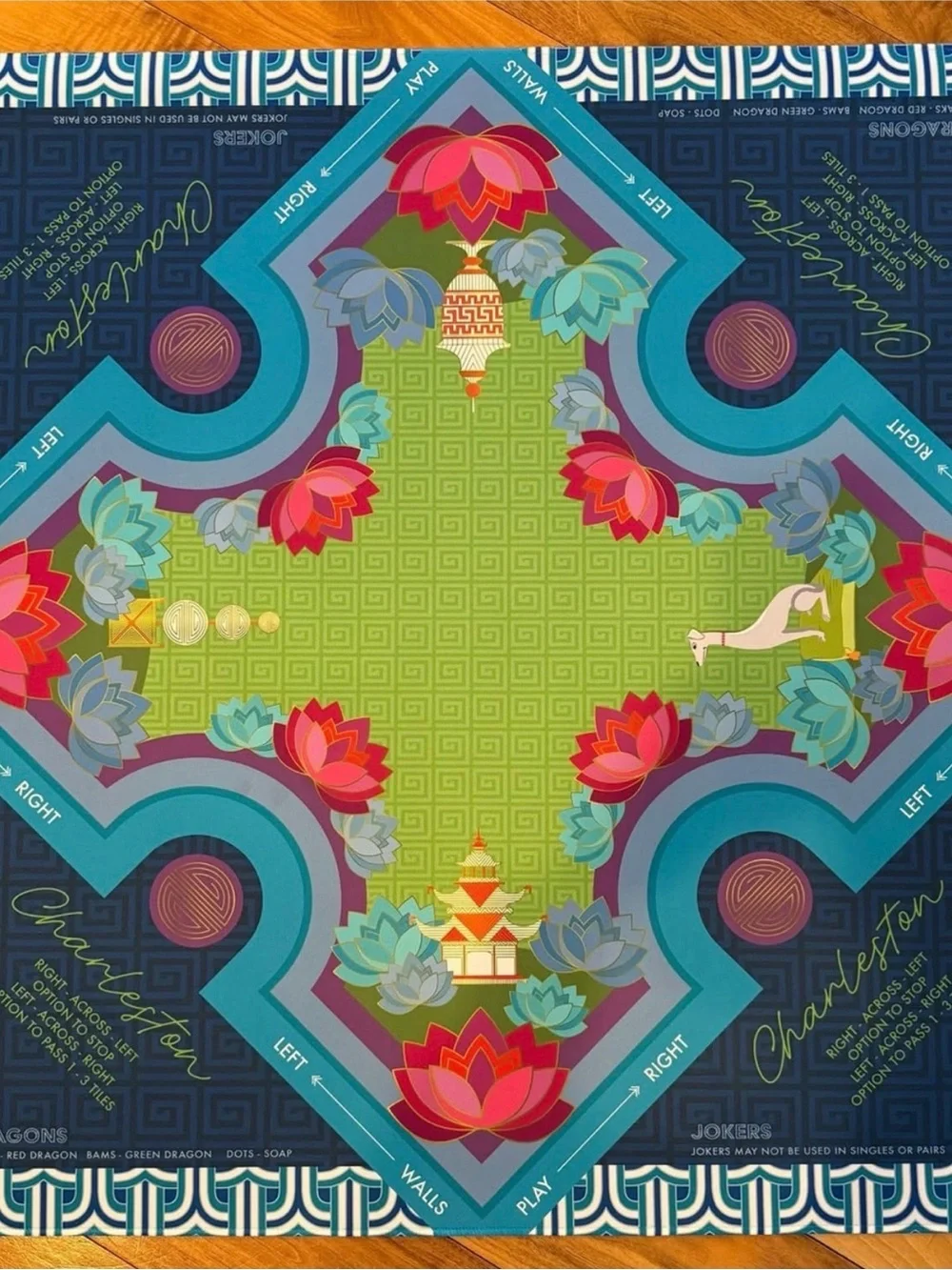 Jonathan Adler Green Blue Purple Patterned Game Board